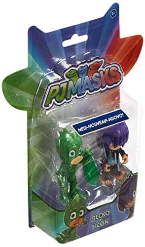 Simba 109402224 PJ Masks - Juego de Figuras de Gecko con Kevin, Unisex para niños