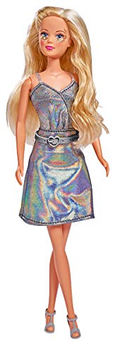 Simba Steffi Love Glitter & Glam / 2 Modelos Surtidos / Se suministra Solo un artículo / muñeca en un Vestido Brillante con cinturón y Maquillaje Brillante / 29 cm / para niños a Partir de 3 años