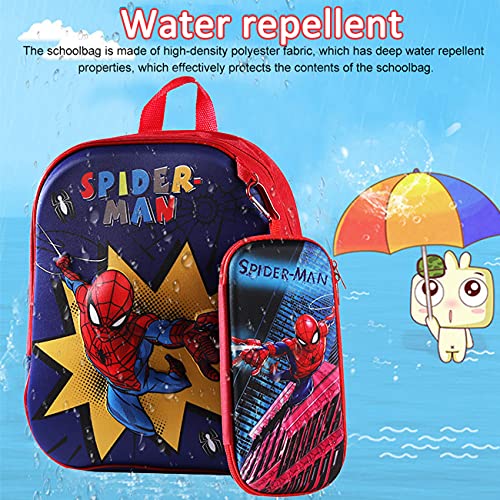 simyron Mochila Spider-man 3D Mochila Escolar para niños Impermeable Libro de Jardín de Infantes Ajustables Mochila de Libro de Escuela Primaria 26*21*9.5cm