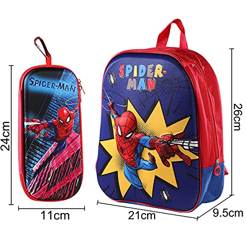 simyron Mochila Spider-man 3D Mochila Escolar para niños Impermeable Libro de Jardín de Infantes Ajustables Mochila de Libro de Escuela Primaria 26*21*9.5cm