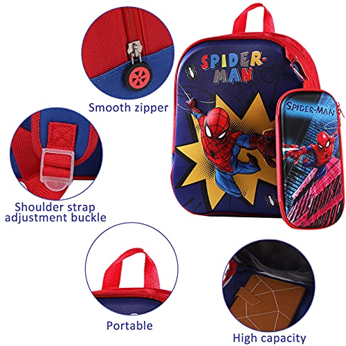 simyron Mochila Spider-man 3D Mochila Escolar para niños Impermeable Libro de Jardín de Infantes Ajustables Mochila de Libro de Escuela Primaria 26*21*9.5cm