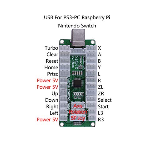 SJ@JX Arcade Game Controller 3D Gamepad Analog Stick Sensor Fly Joystick Microswitch MX LED Button USB Encoder Light Cable for PC PS3 Nintendo Switch Android Raspberry Pi