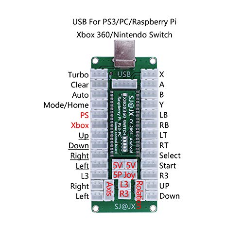 SJ@JX Arcade Game Controller 3D Gamepad Analog Stick Sensor Fly Joystick Microswitch MX LED Button USB Encoder Light Cable for PC PS3 Nintendo Switch Xbox 360 Android Raspberry Pi