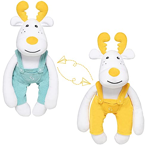 skiddoü peluche skiddoü en pantalones cortos, estilo escandinavo, peluche suave y agradable, cierre de velcro, colores universales, apto para silla de paseo, cuna, peluche con bolsillo, peluche