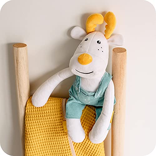 skiddoü peluche skiddoü en pantalones cortos, estilo escandinavo, peluche suave y agradable, cierre de velcro, colores universales, apto para silla de paseo, cuna, peluche con bolsillo, peluche