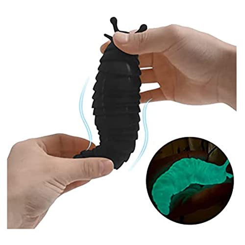 Slug Decompression Toy, 3D Printed Articulated Slug Fidget Toy, Anxiety Autism Stress Relief Sensory Toys, for Girls Boys Kids Adults Anti Stress Sensory Toy (Black)