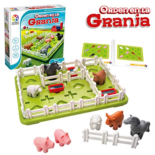 smart games- Orden en la Granja Educativo, Juegos de Mesa Infantiles, niños, smartgames, Juguete Puzzle para pequeños, Multicolor (Lúdilo SG091ES)