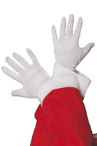 Smiffy's-98217 Guantes de Papá Noel, Color Blanco, Tamaño único (98217)