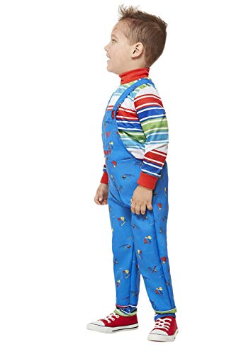 Smiffys Officially Licensed Chucky Costume Disfraz oficial, color azul, Toddler-1-2 Years (61027T1)