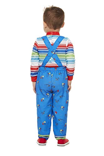 Smiffys Officially Licensed Chucky Costume Disfraz oficial, color azul, Toddler-1-2 Years (61027T1)