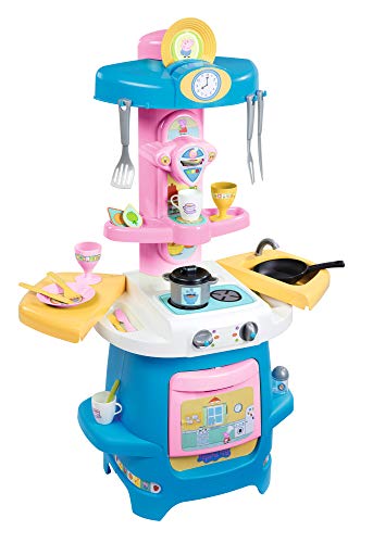 Smoby- Peppa Wutz Cooky Küche Pig Gran Cocina Utensilios y Accesorios, Horno, Fregadero, cafetera, para niños a Partir de 18 Meses, Color Rosa. (310714)