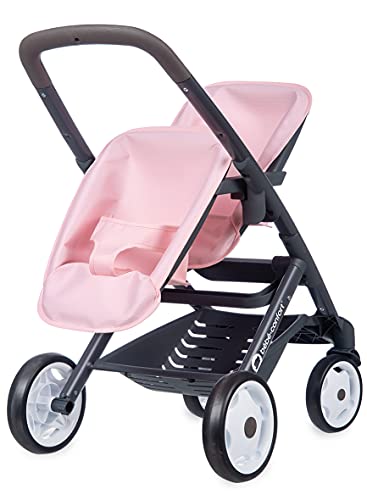 Smoby Silla Gemelar Rosa Claro Bebe Confort para Muñecos 253216, Color