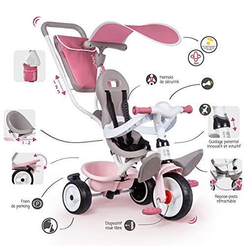 Smoby- Triciclo Baby Balade Rosa (741401), Color