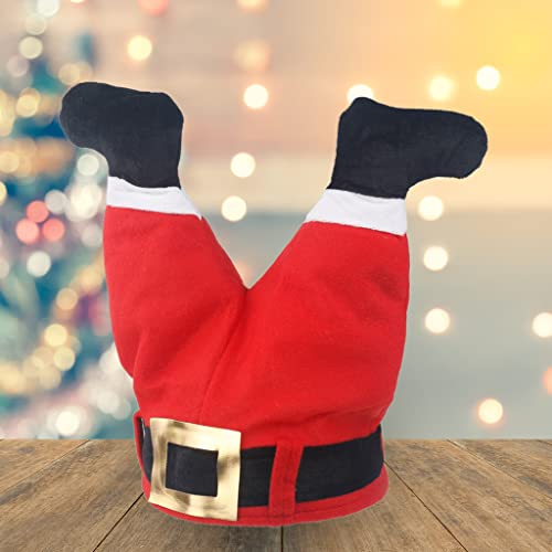 Sombrero de Papá Noel Sombrero de Navidad para hombres Mujeres Sombreros de Navidad de Navidad con cinturón dorado Pantalones Decoraciones para disfraces Suministros festivos para fiestas de Año Nuevo