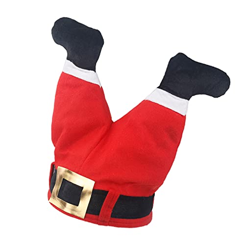 Sombrero de Papá Noel Sombrero de Navidad para hombres Mujeres Sombreros de Navidad de Navidad con cinturón dorado Pantalones Decoraciones para disfraces Suministros festivos para fiestas de Año Nuevo