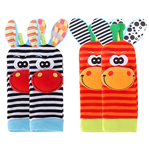 Sonajero Suave Para Bebés, Calcetines Para Bebés, Juguetes, Sonajero De Muñeca Y Buscador De Pies, Juego De Juguetes Educativos Para El Desarrollo Temprano, Regalo Para Bebés Recién Nacidos 0-18 Meses