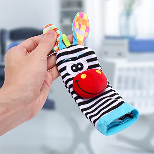 Sonajero Suave Para Bebés, Calcetines Para Bebés, Juguetes, Sonajero De Muñeca Y Buscador De Pies, Juego De Juguetes Educativos Para El Desarrollo Temprano, Regalo Para Bebés Recién Nacidos 0-18 Meses