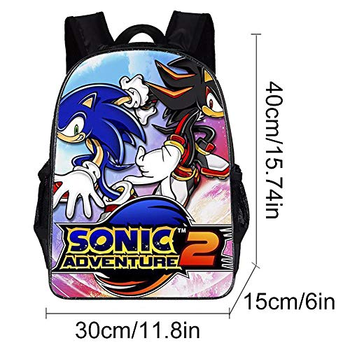 Sonic The Hedgehog Backpacks Kids School Backpacks So-Nic Hedge-Hog 3D Printed Sonic School Bag for Boys Girls