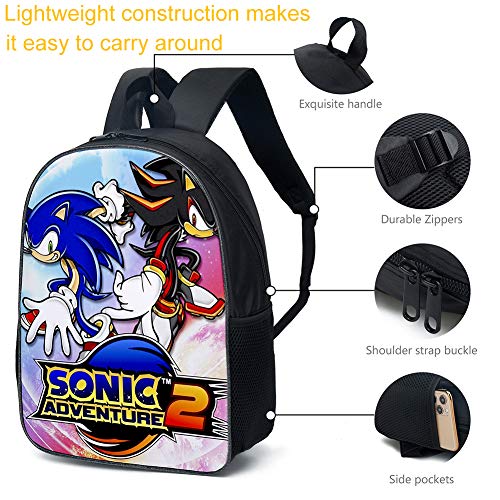 Sonic The Hedgehog Backpacks Kids School Backpacks So-Nic Hedge-Hog 3D Printed Sonic School Bag for Boys Girls