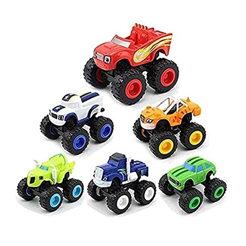 SPALDE 6 Piezas Monster Machines Toys, Blaze and The Monster Machines Monster Truck para niños Diecast Juguetes Juguetes Máquinas Regalos