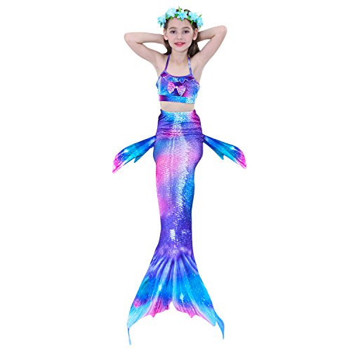 SPEEDEVE Traje de Baño Bikini Sirena para Niña,DH22-150