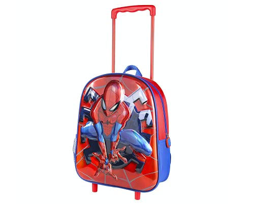 Spiderman Mochila con Ruedas para Niño, Mochila Escolar para Niño, Mochila de Viaje Equipaje de Mano Infantil, Diseño 3D, Regalo para Niño