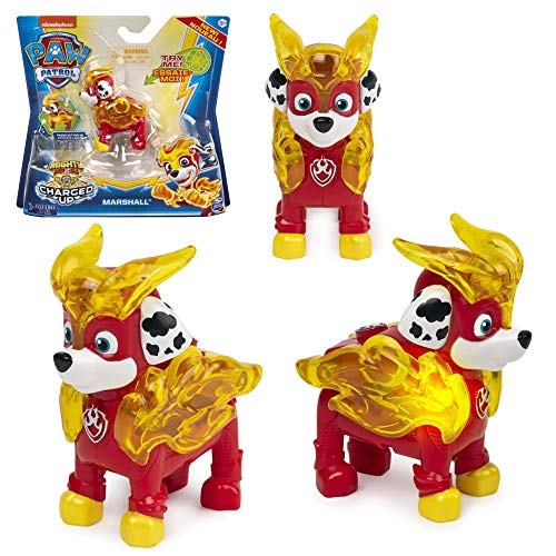 Spin Master Mighty Pups | Selección Deluxe Figura con luz | Paw Patrol | Patrulla Canina, Figura:Marshall