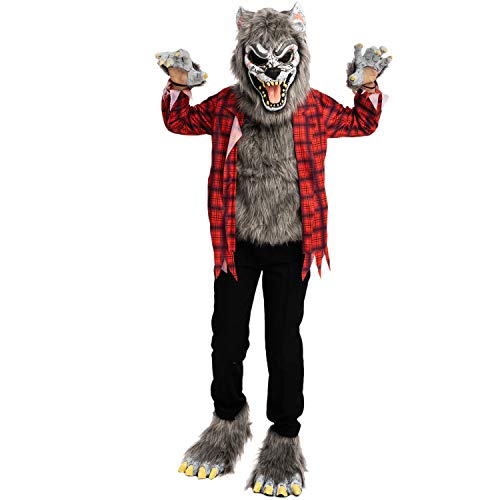 Spooktacular Creations Red Werewolf Halloween Kids Costume with Mask, Gloves and Shoes (X-Large (13-15 yrs ))