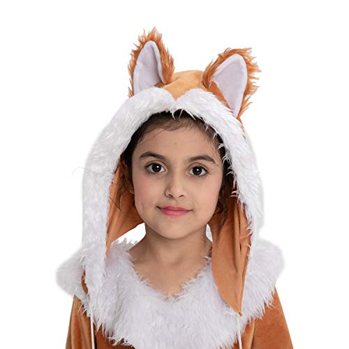 Spooktacular Creations Sweet Girls Fox Costume Set for Halloween Dress Up Party, Role-Playing, Carnival Cosplay, Jungle-Themed Party (Large ( 10- 12 yrs))