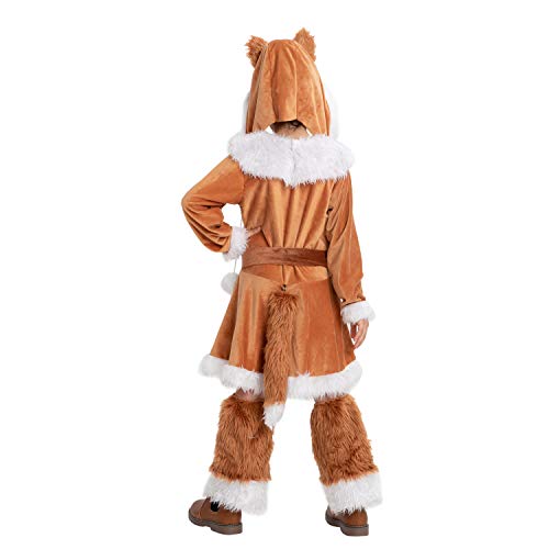 Spooktacular Creations Sweet Girls Fox Costume Set for Halloween Dress Up Party, Role-Playing, Carnival Cosplay, Jungle-Themed Party (Large ( 10- 12 yrs))