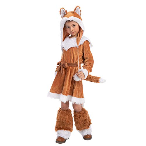 Spooktacular Creations Sweet Girls Fox Costume Set for Halloween Dress Up Party, Role-Playing, Carnival Cosplay, Jungle-Themed Party (Large ( 10- 12 yrs))