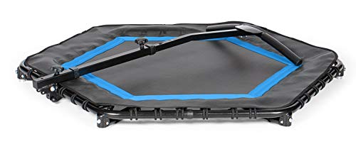 SportPlus Trampolin SP-T-111F-B Cama Elástica Fitness, Unisex-Adultos, Azul, Aprox. 111 x 124 x 90-115 cm (LxAnxAl)