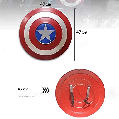 SPOTOR 47CM Escudo Capitan America Metal Movie Edition Bar Creative Pared Colgante 1 à 1 Escudo CapitáN AméRica Disfraz Accesorios de Cosplay para decoración Juguete SuperhéRoe