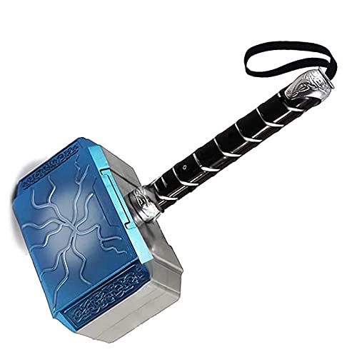 SPOTOR Thor Martillo Modelo 28cm con Luz LED Y Sonido Thor's Hammer Martillo para NiñOs Juguetes Interactivos para Padres E Hijos Juego De Roles Vengadores Héroes Thor's Hammer