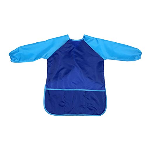 Sprießen Delantal de Pintura Infantil Impermeable Delantales de Niño Blusón Delantal Babero de Mangas Larga de Infantes para Artes y Manualidades antiincrustante, antidesgaste,Azul,2pcs