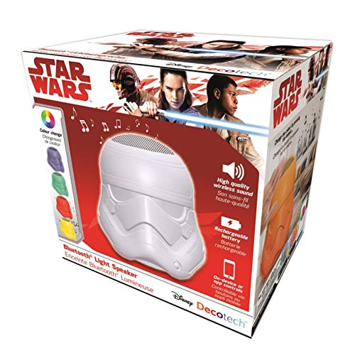 Star Wars - Altavoz luminoso con Bluetooth, uso interior y exterior, batería recargable (Lexibook BTL710SW)