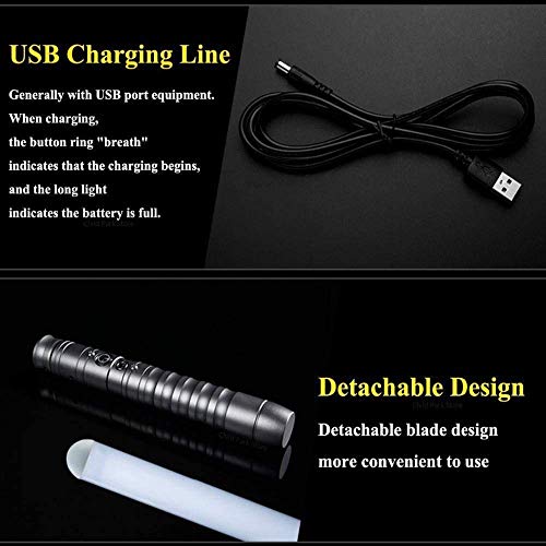 Star Wars Lightsable Heavy Dueling Metal Handle Force FX Lightsable LED USB recargable Sables para adultos y niños RGB SilverHandle