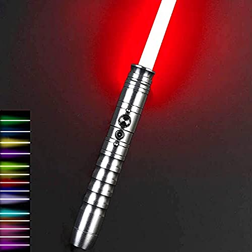 Star Wars Lightsable Heavy Dueling Metal Handle Force FX Lightsable LED USB recargable Sables para adultos y niños RGB SilverHandle