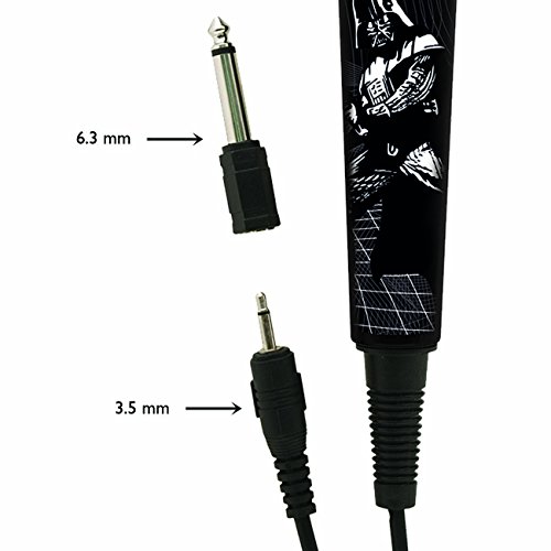 Star Wars MIC100SW Micrófono dínámico con Conector 3,5 mm y Adaptador de 6,3 mm, Ideal para Karaoke (Lexibook, color negro