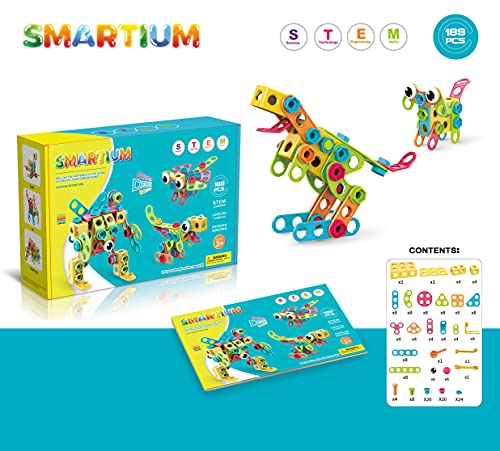 Stem - Juego de construcción de 189 piezas de construcción creativa, bloques de ingenieros educativos a partir de 5, 6, 7, 8, 9, 10 años, niños y niñas, más de 18 diseños