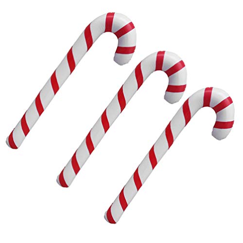 STOBOK Hinchable Candy Canes - Globos navideños para fiestas navideñas - 87 cm - 3 unidades