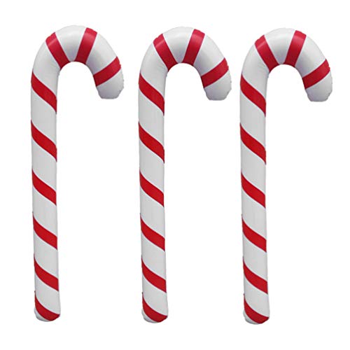 STOBOK Hinchable Candy Canes - Globos navideños para fiestas navideñas - 87 cm - 3 unidades