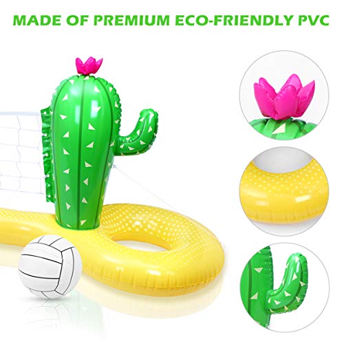 STOBOK PVC Juego de Voleibol Inflable Cactus Red Flotante de Voleibol de Agua Piscina Juego de Voleibol Piscina Fiesta de Verano 300X70x100cm