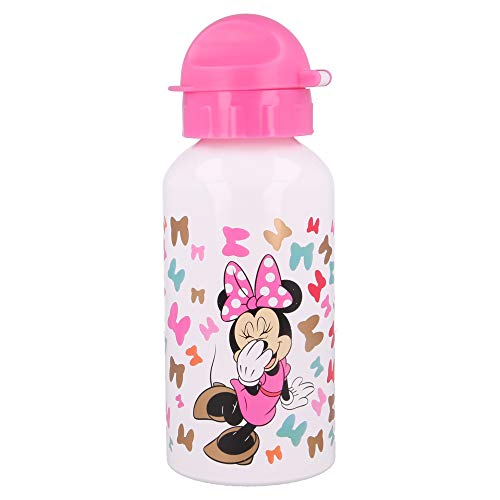 Stor Minnie Mouse | Botella De Aluminio para Niños - Cantimplora Infantil - Botella de Agua Reutilizable - 500 ML