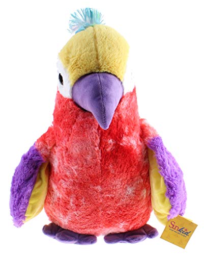 Sunkid Papagei Big EyeJunior - Peluche (43 cm), color rosa, morado y amarillo