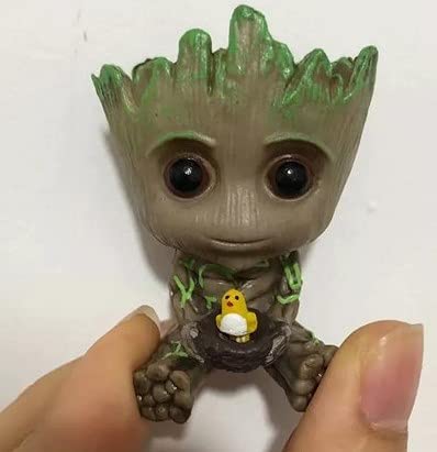 Super Dream Store Baby Groot - Mini nido, 5 x 3 x 3 cm, altura 5 cm, ancho 3 cm, figura de acción dulce regalo pequeño juguete, mini jarrón, amigo acuario