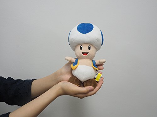 Super Mario All Star Collection Blue Toad, 8-Inch Plush