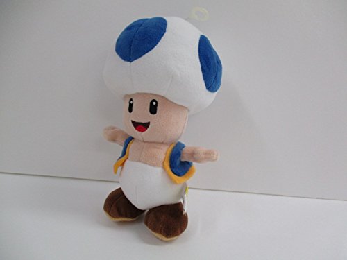 Super Mario All Star Collection Blue Toad, 8-Inch Plush