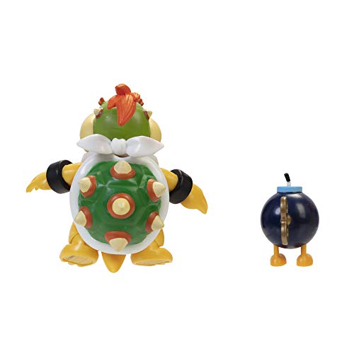 Super Mario Bowser Jr Figura de acción de Juguete Coleccionable de 4 Pulgadas con Accesorio Bob-Omb