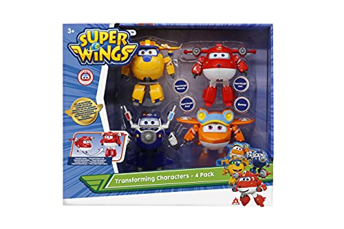 Super Wings Caja Transforming x4 Figuras 12 cm – Robots Transformables del Dibujo Animado Temporada 5 – Juguete Infantil 3 años + EU750204A Multicolor